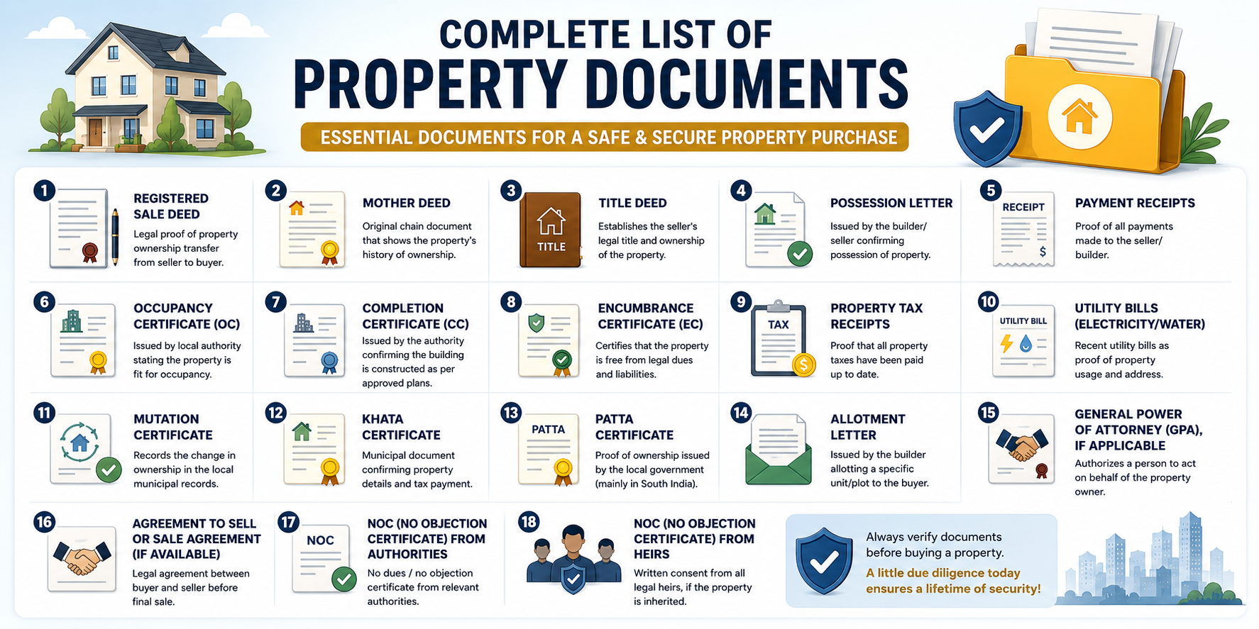 List of Legal  Documents Required For Property Ownership